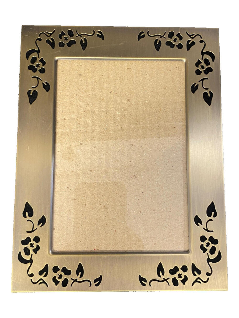 Heirloom Brushed Brass Picture Frame With Cut Out Vines for picture  5" x 7"